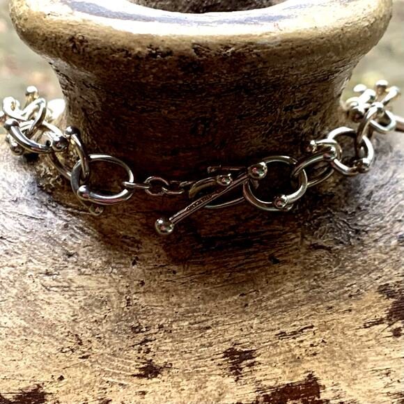 Michael Dawkins Necklace Sterling Silver w/ Smoky Topaz, Pearl & Caviar Charms - Picture 8 of 9